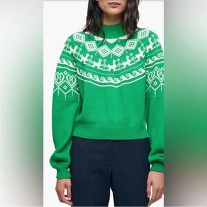 Maje Green Patterned Women's Sweater size 1
